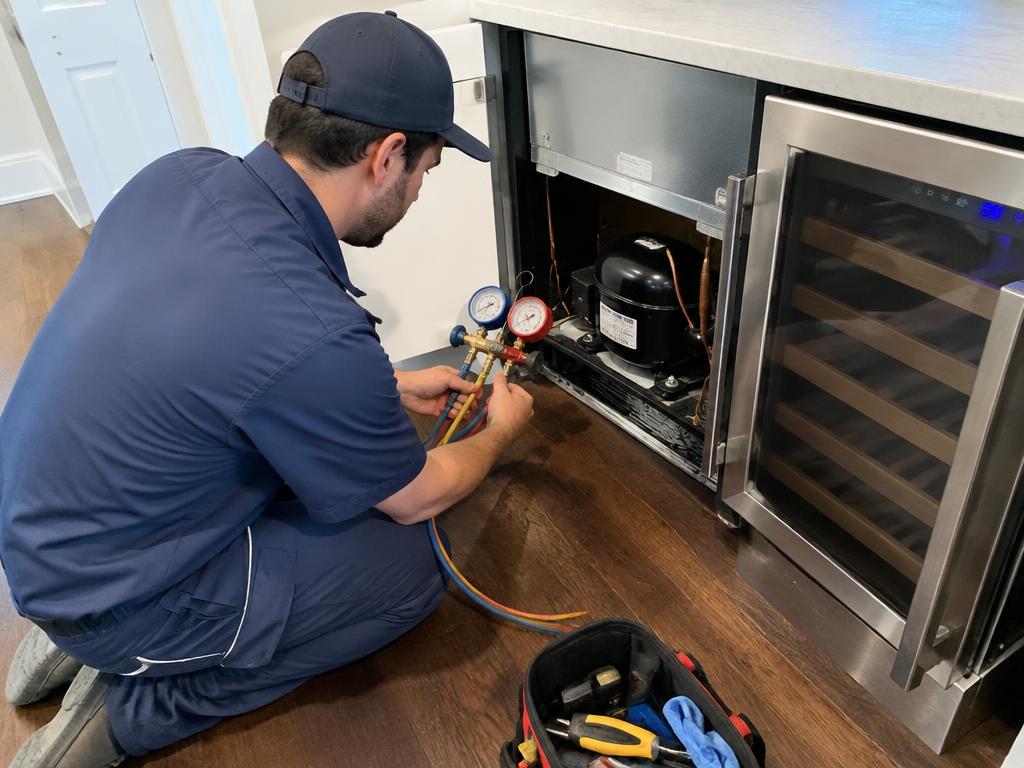 Wine cooler sealed-system service